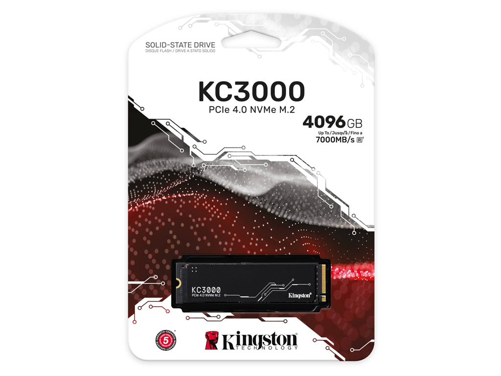 SSD 4TB M.2 80mm PCI-e 4.0 x4 NVMe, Kingston KC3000 (SKC3000D/4096G)