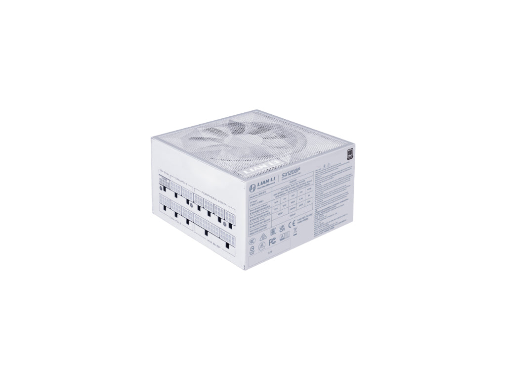 Napajalnik ATX Lian Li SX 1200W, 80PLUS Platinum, PCIe 5.1, ATX 3.1, Modularni, bel, SX1200P