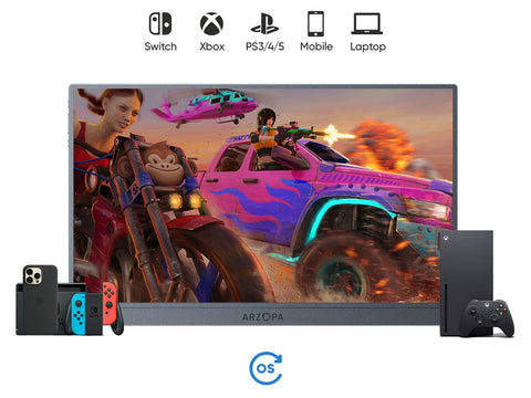 Prenosni monitor 16.1'' (41 cm) FullHD IPS 144Hz, mHDMI, USB-C, zvočniki, ovitek, ARZOPA Z1FC