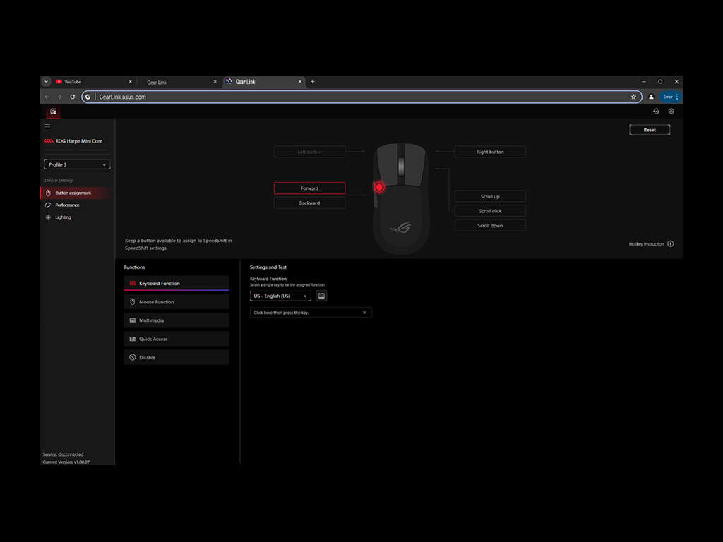Miška ASUS ROG Gladius III Core