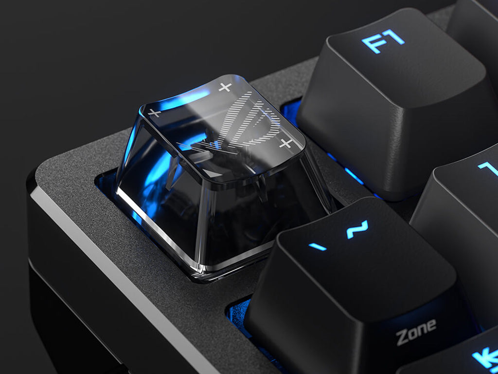 Tipkovnica ASUS ROG Azoth 96 HE Wireless, ROG HFX V2 Analog, PBT, OLED, RGB, USB, US