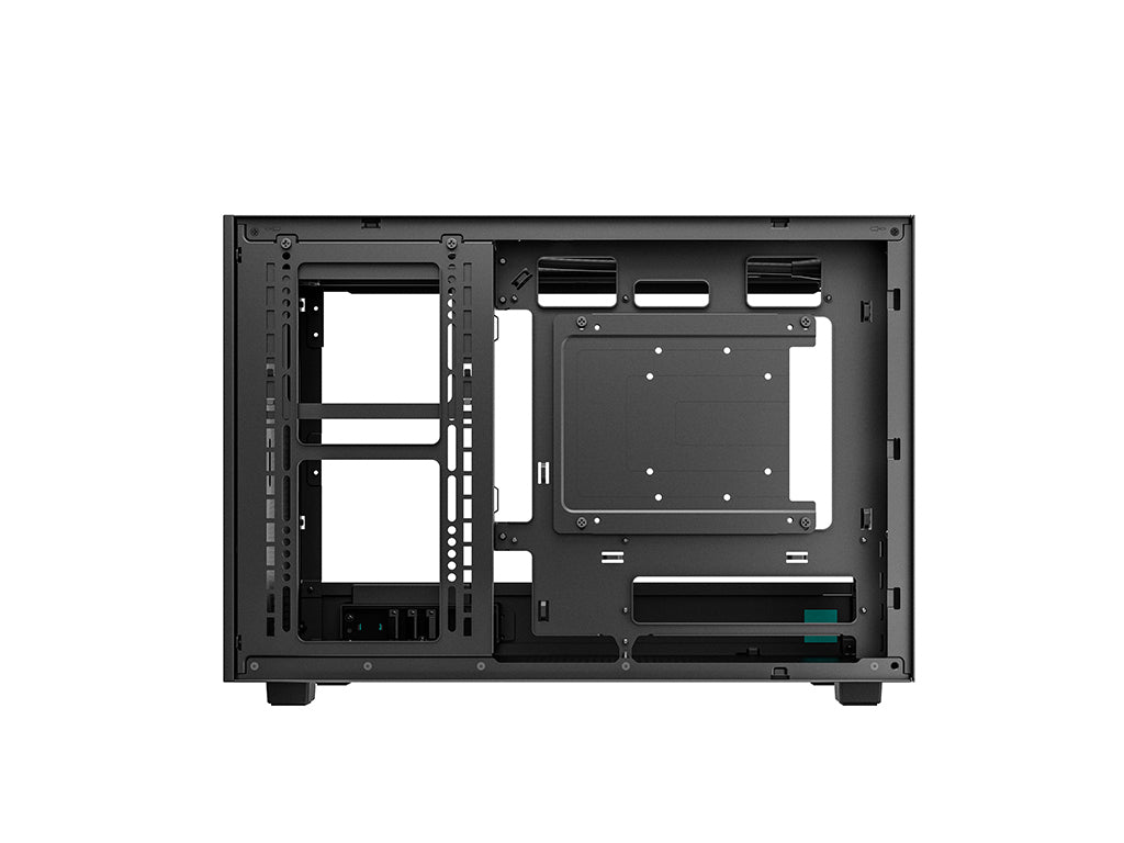Računalniško ohišje DeepCool CH260 WOOD, Micro-ATX, kaljeno steklo, črno