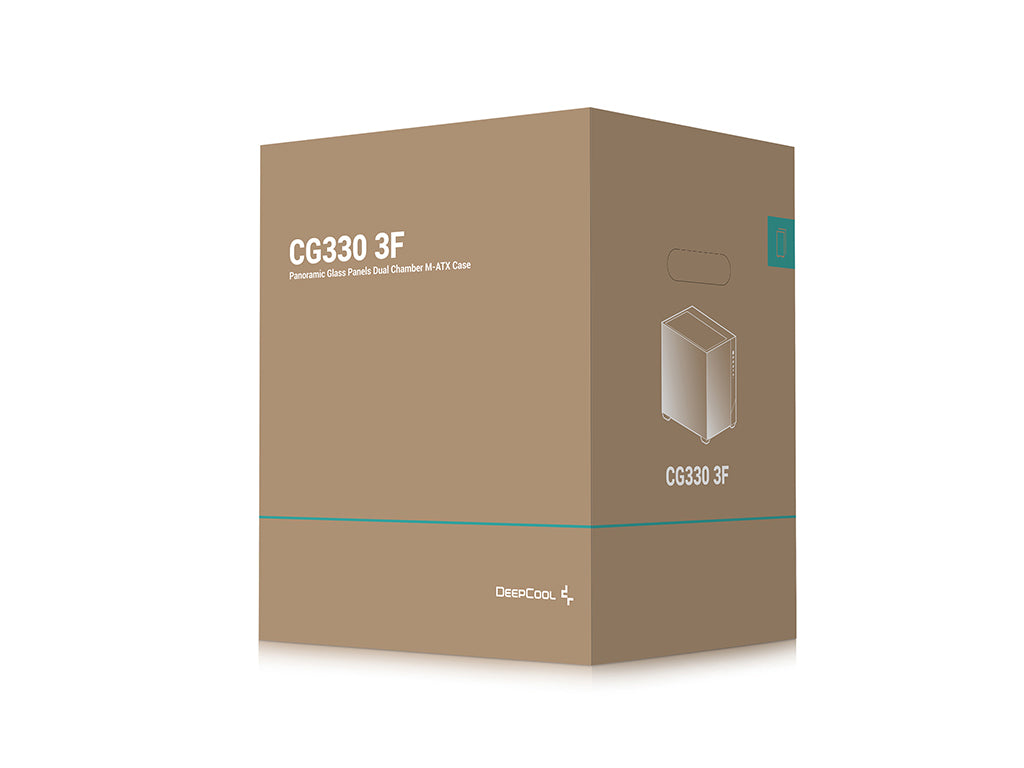 Računalniško ohišje DeepCool CG330 3F, micro-ATX, kaljeno steklo, črno