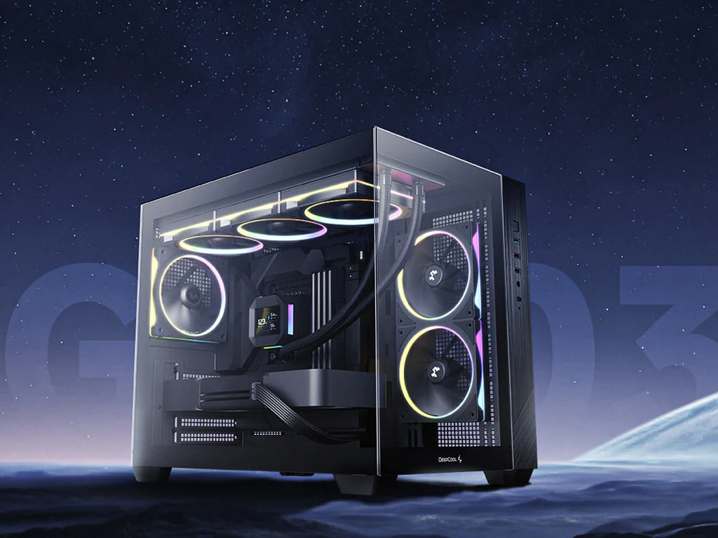Računalniško ohišje DeepCool CG330 3F, micro-ATX, kaljeno steklo, črno