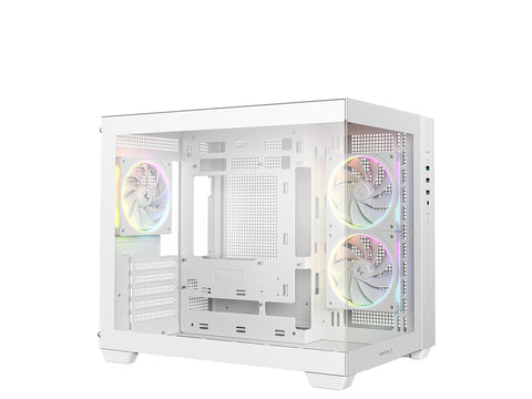 Računalniško ohišje DeepCool CG330 3F WH, micro-ATX, kaljeno steklo, belo