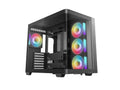 Računalniško ohišje DeepCool CG530U 4F, ATX, Midi-Tower, ARGB, ukrivljeno steklo, črno
