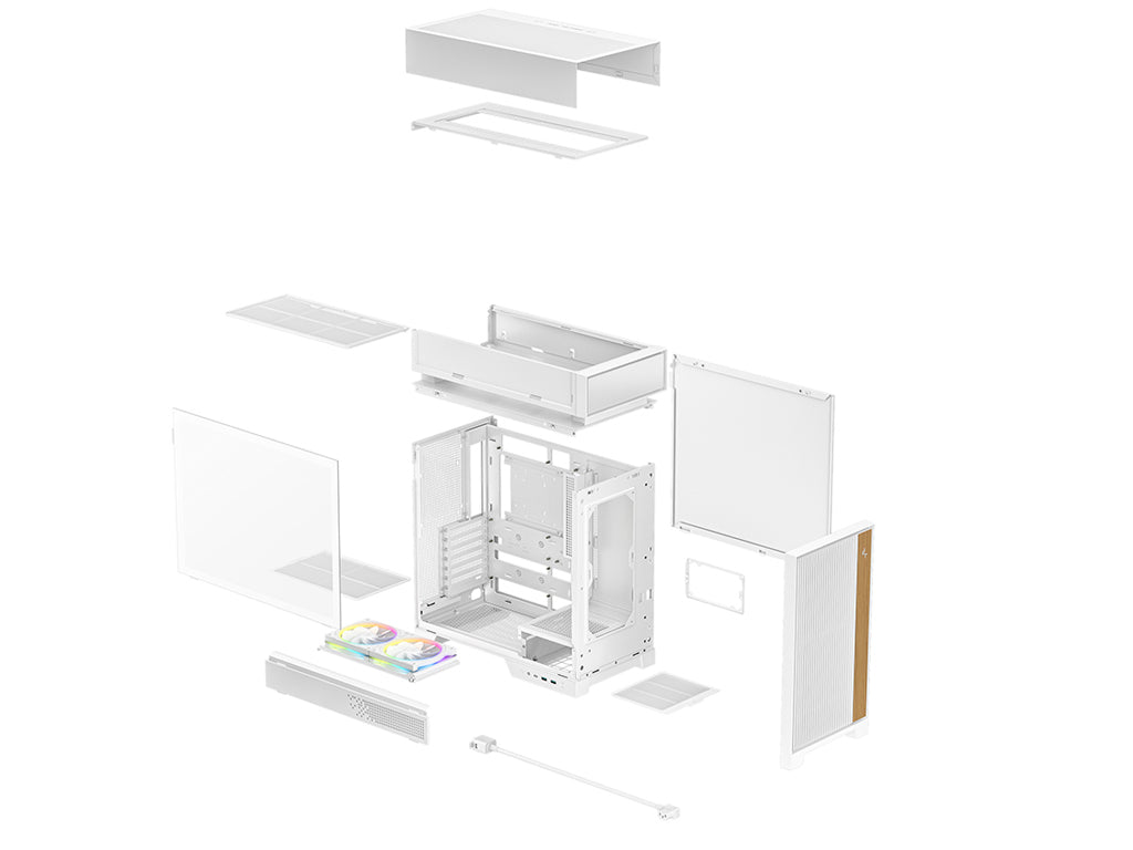 Računalniško ohišje DeepCool CL660 WH, ATX, Midi-Tower, ARGB, kaljeno steklo, belo
