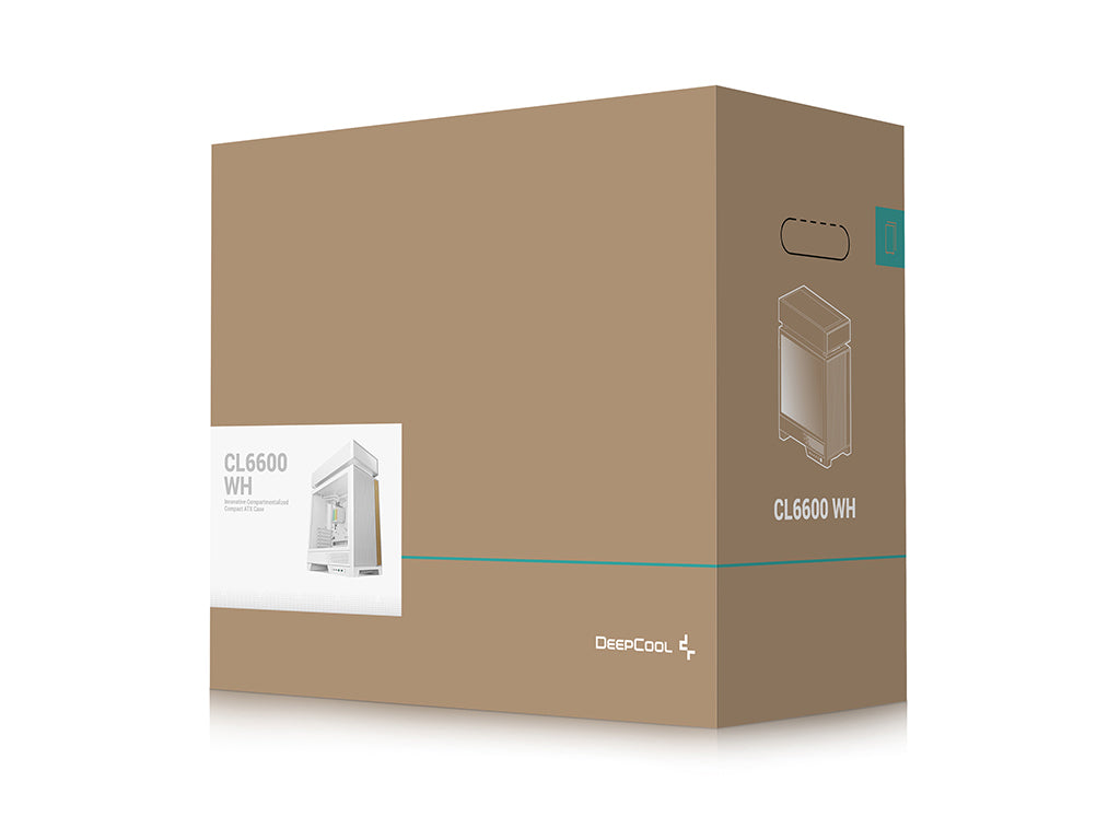 Računalniško ohišje DeepCool CL6600 WH, AIO 360mm, ATX, Midi-Tower, ARGB, kaljeno steklo, belo