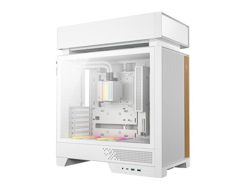 Računalniško ohišje DeepCool CL6600 WH, AIO 360mm, ATX, Midi-Tower, ARGB, kaljeno steklo, belo