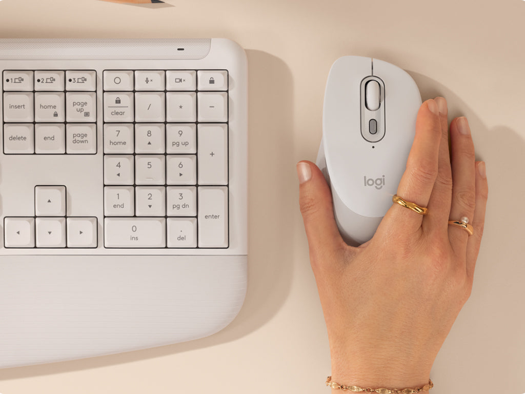 Tipkovnica in miška Logitech Signature Comfort Plus MK880, bela, SLO g.