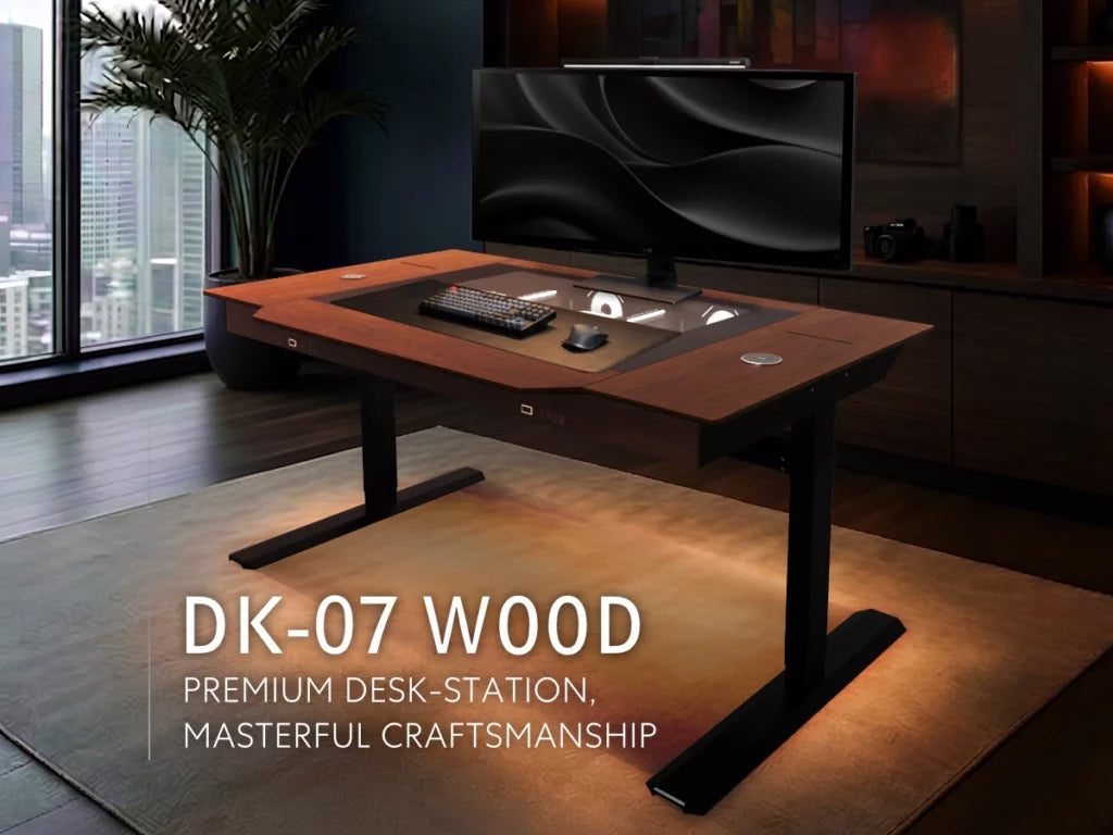 Miza z ohišjem Lian Li DK-07 WOOD, eno/dvosistemska, dvižna