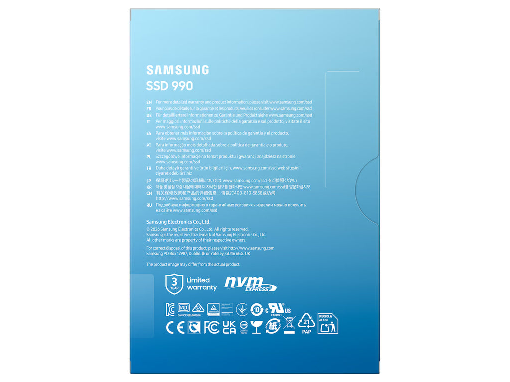 SSD 2TB M.2 80mm PCI-e 4.0 x4 NVMe, Samsung 990 (MZ-V9V2T0BW)