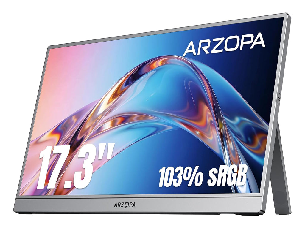 Prenosni monitor 17.3'' (44 cm) FullHD, IPS, 60Hz, mHDMI, USB-C, zvočniki, ARZOPA Z1C Plus, siv