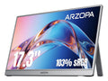 Prenosni monitor 17.3'' (44 cm) FullHD, IPS, 60Hz, mHDMI, USB-C, zvočniki, ARZOPA Z1C Plus, siv