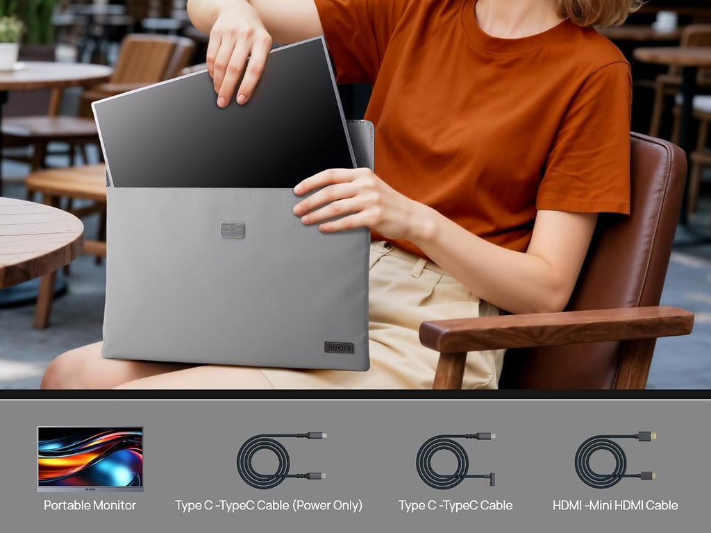 Prenosni monitor 16.1'' (41 cm) FullHD, IPS, 60Hz, mHDMI, USB-C, zvočniki, ARZOPA Z1C, siv