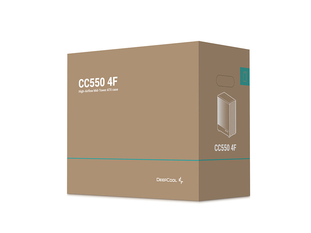 Računalniško ohišje DeepCool CC550 4F, ATX, Midi-Tower, ARGB, kaljeno steklo, črno
