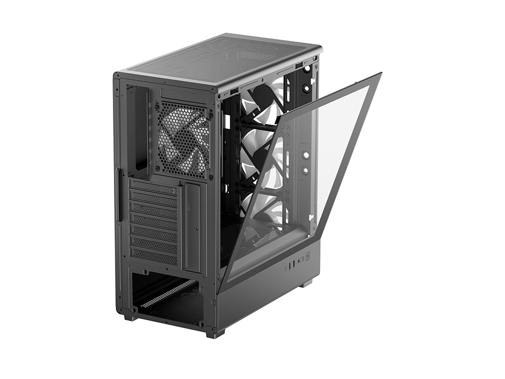 Računalniško ohišje DeepCool CC550 4F, ATX, Midi-Tower, ARGB, kaljeno steklo, črno