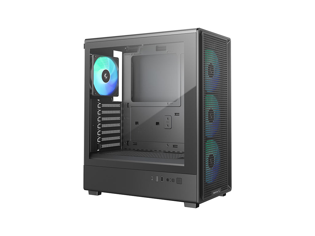 Računalniško ohišje DeepCool CC550 4F, ATX, Midi-Tower, ARGB, kaljeno steklo, črno