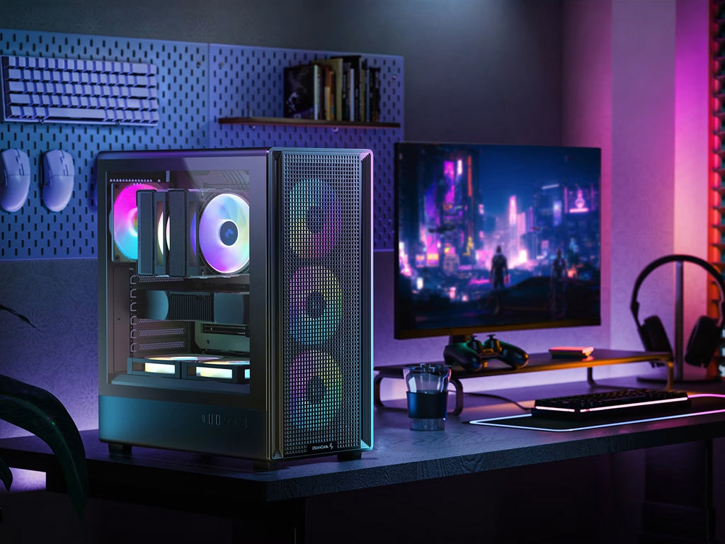 Računalniško ohišje DeepCool CC550 4F, ATX, Midi-Tower, ARGB, kaljeno steklo, črno