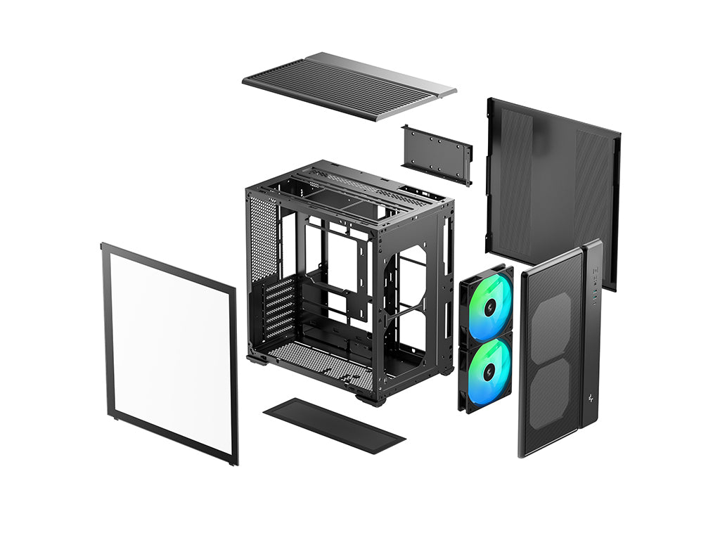 Računalniško ohišje DeepCool CG590 MESH 2F, ATX, Midi-Tower, Kaljeno steklo, črno