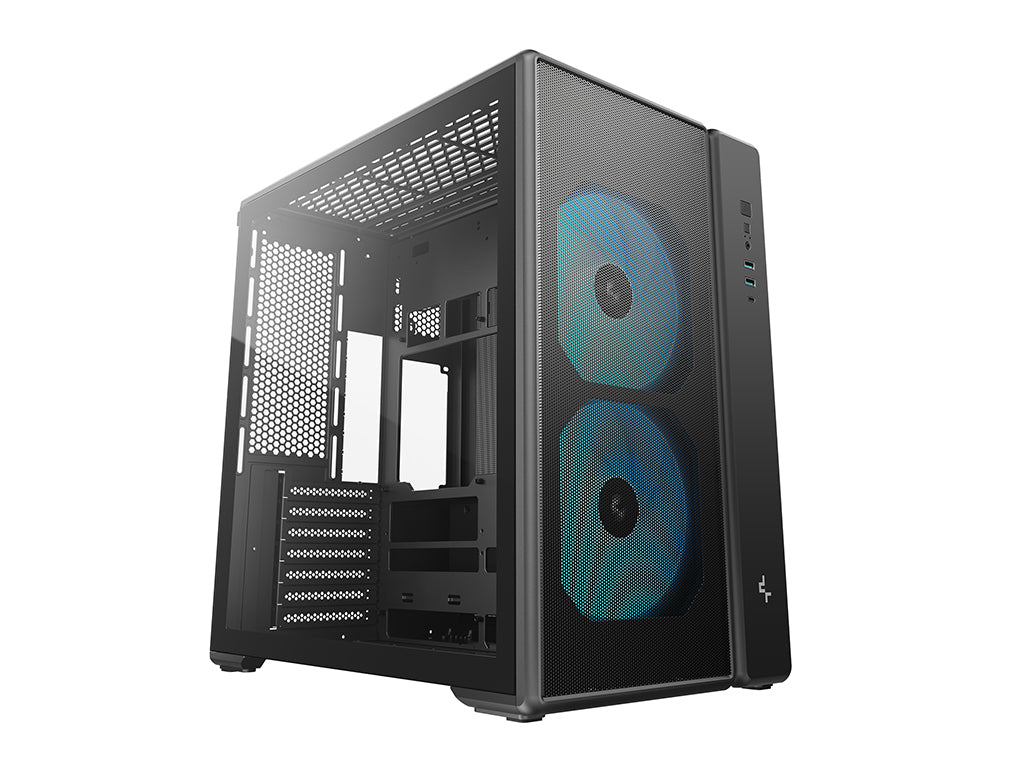 Računalniško ohišje DeepCool CG590 MESH 2F, ATX, Midi-Tower, Kaljeno steklo, črno