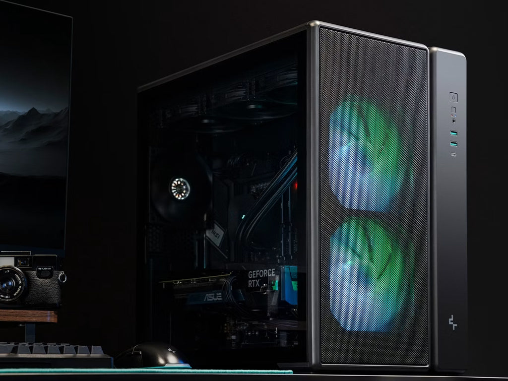 Računalniško ohišje DeepCool CG590 MESH 2F, ATX, Midi-Tower, Kaljeno steklo, črno