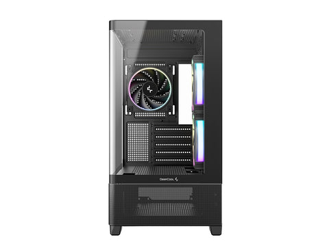 Računalniško ohišje DeepCool CG380U 3F, micro-ATX, ARGB, ukrivljeno kaljeno steklo, črno