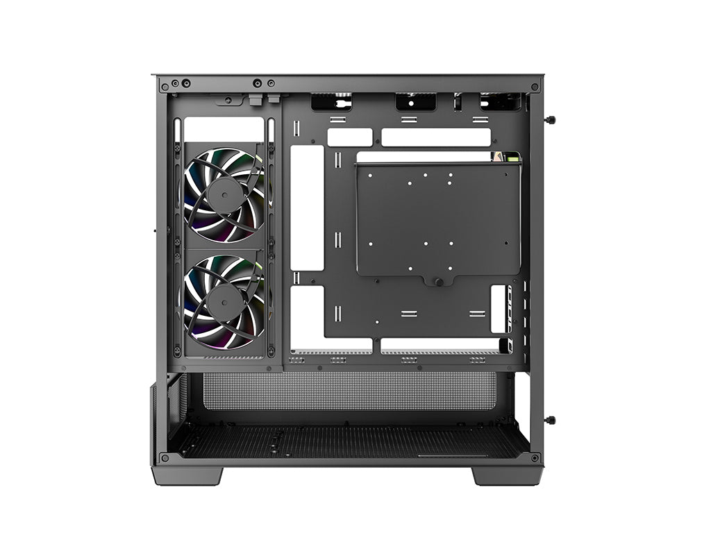Računalniško ohišje DeepCool CG380U 3F, micro-ATX, ARGB, ukrivljeno kaljeno steklo, črno