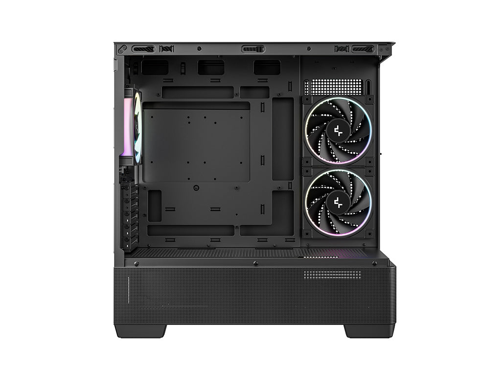 Računalniško ohišje DeepCool CG380U 3F, micro-ATX, ARGB, ukrivljeno kaljeno steklo, črno
