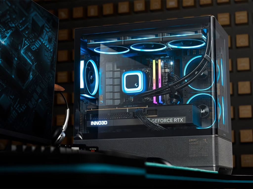 Računalniško ohišje DeepCool CG380U 3F, micro-ATX, ARGB, ukrivljeno kaljeno steklo, črno
