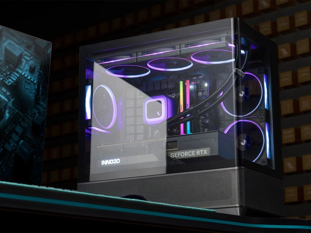 Računalniško ohišje DeepCool CG380U 3F, micro-ATX, ARGB, ukrivljeno kaljeno steklo, črno