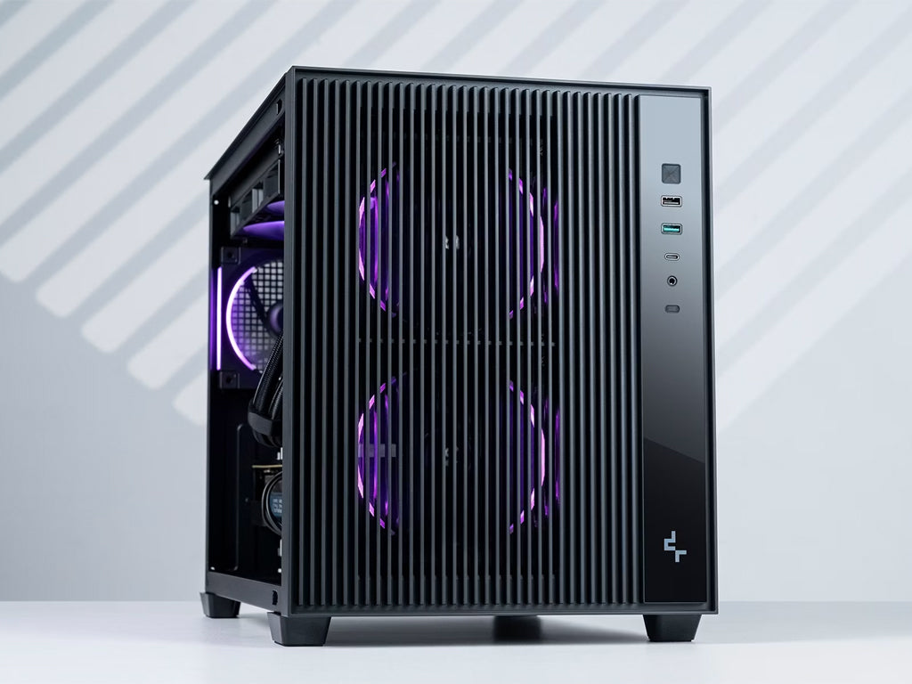 Računalniško ohišje DeepCool CG330 MESH 3F, micro-ATX, ARGB, kaljeno steklo, črno