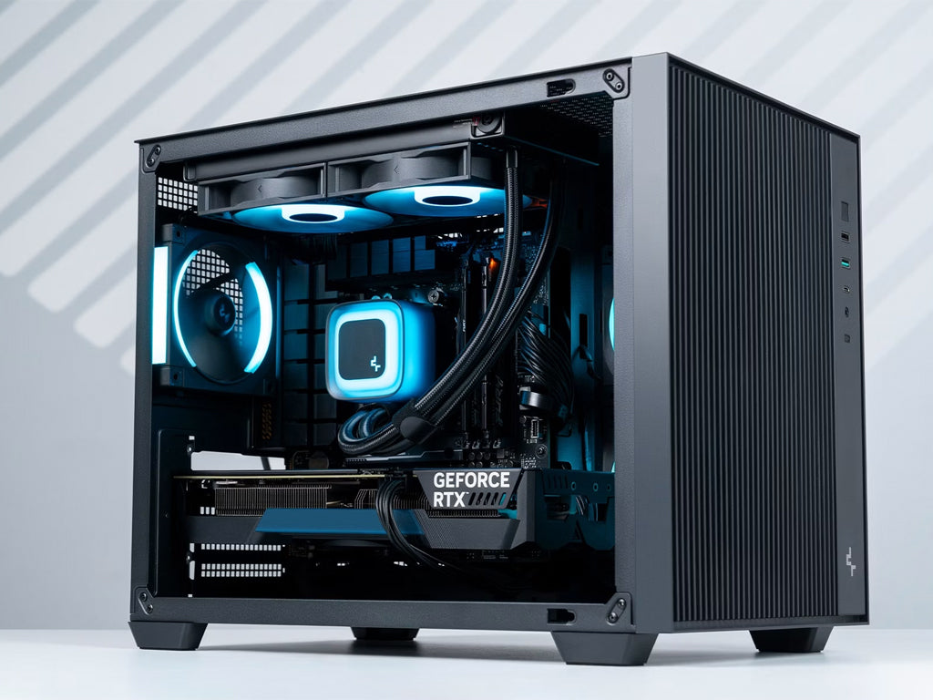 Računalniško ohišje DeepCool CG330 MESH 3F, micro-ATX, ARGB, kaljeno steklo, črno