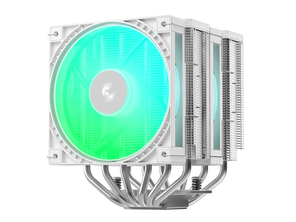 Hladilnik za procesor DeepCool AG620 G2 WH ARGB, 2x 120mm, bel