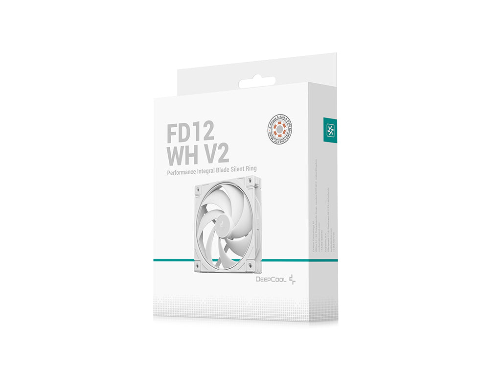 Ventilator za ohišje DeepCool FD12 WH V2, PWM, 120mm, bel