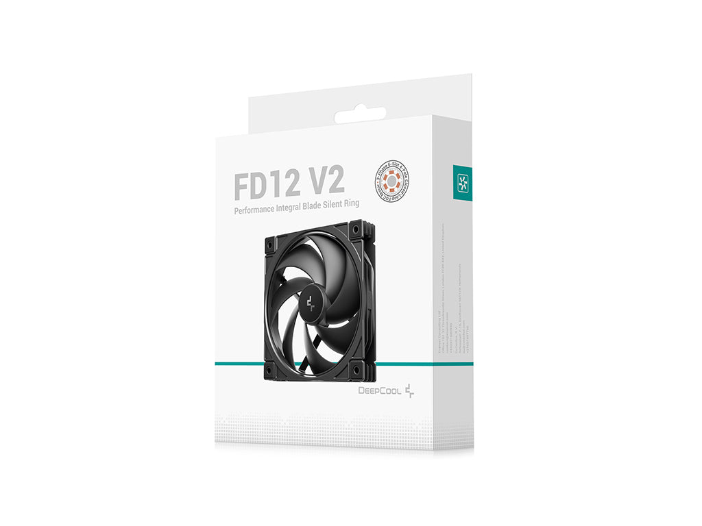Ventilator za ohišje DeepCool FD12 V2, PWM, 120mm, črn