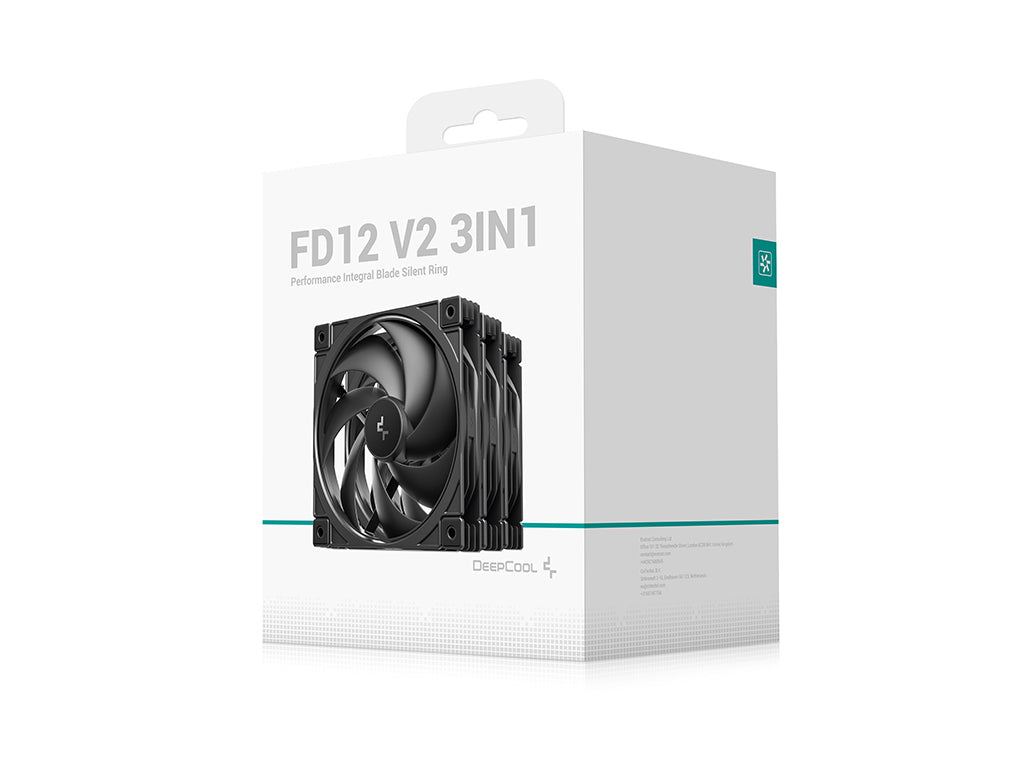 Ventilator za ohišje DeepCool FD12 V2 3IN1 PWM 120mm, 3 Pack, črn
