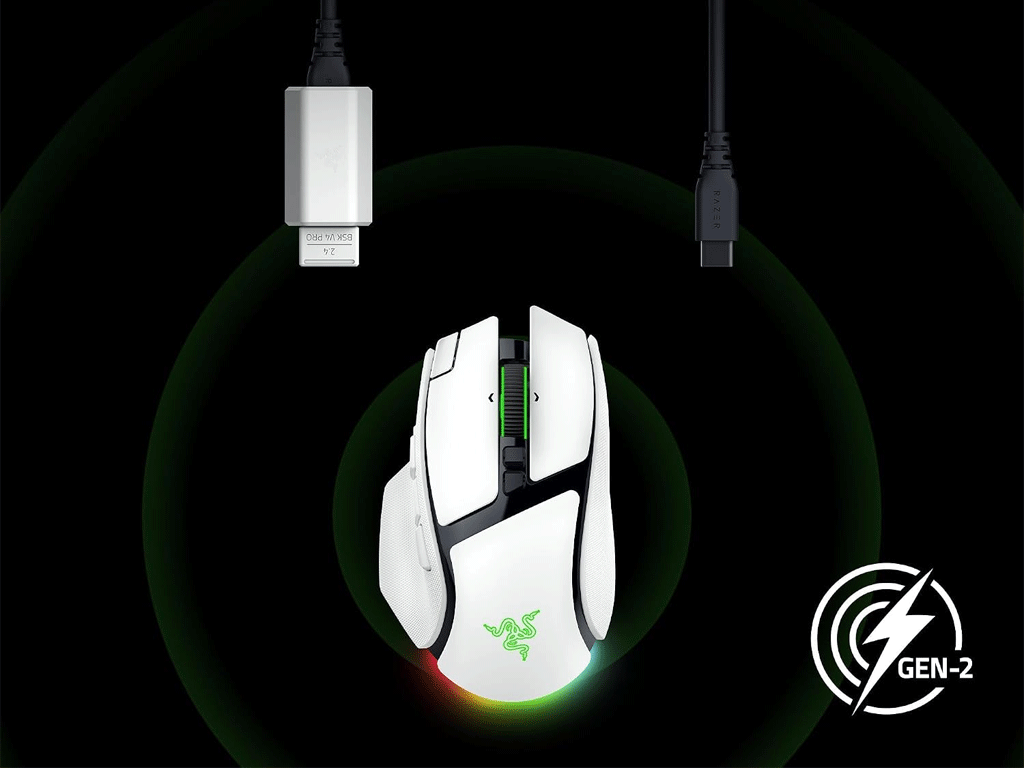 Miška Razer Basilisk V4 Pro, bela