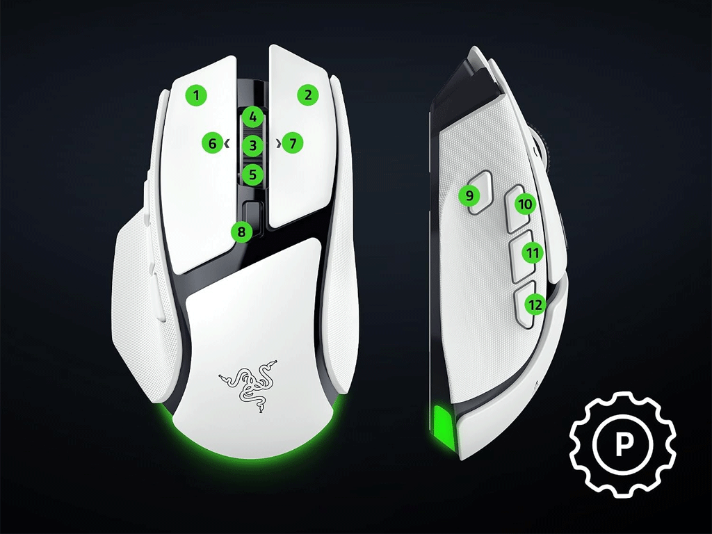 Miška Razer Basilisk V4 HyperSpeed, bela