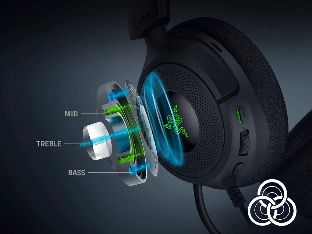 Slušalke Razer Kraken V4 X Sensa HD Haptics Edition, črna