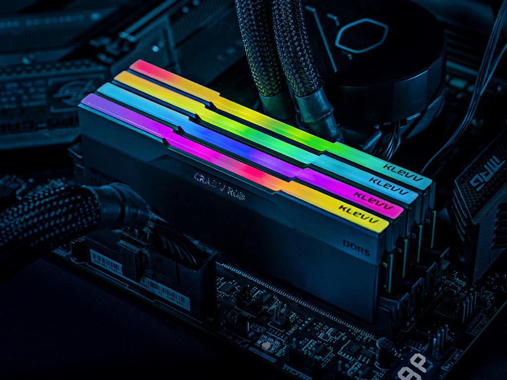 RAM DDR5 64GB Kit (2x32GB) 6000MT/s CL30 1.35V, Klevv Cras V RGB, črn, EXPO/XMP