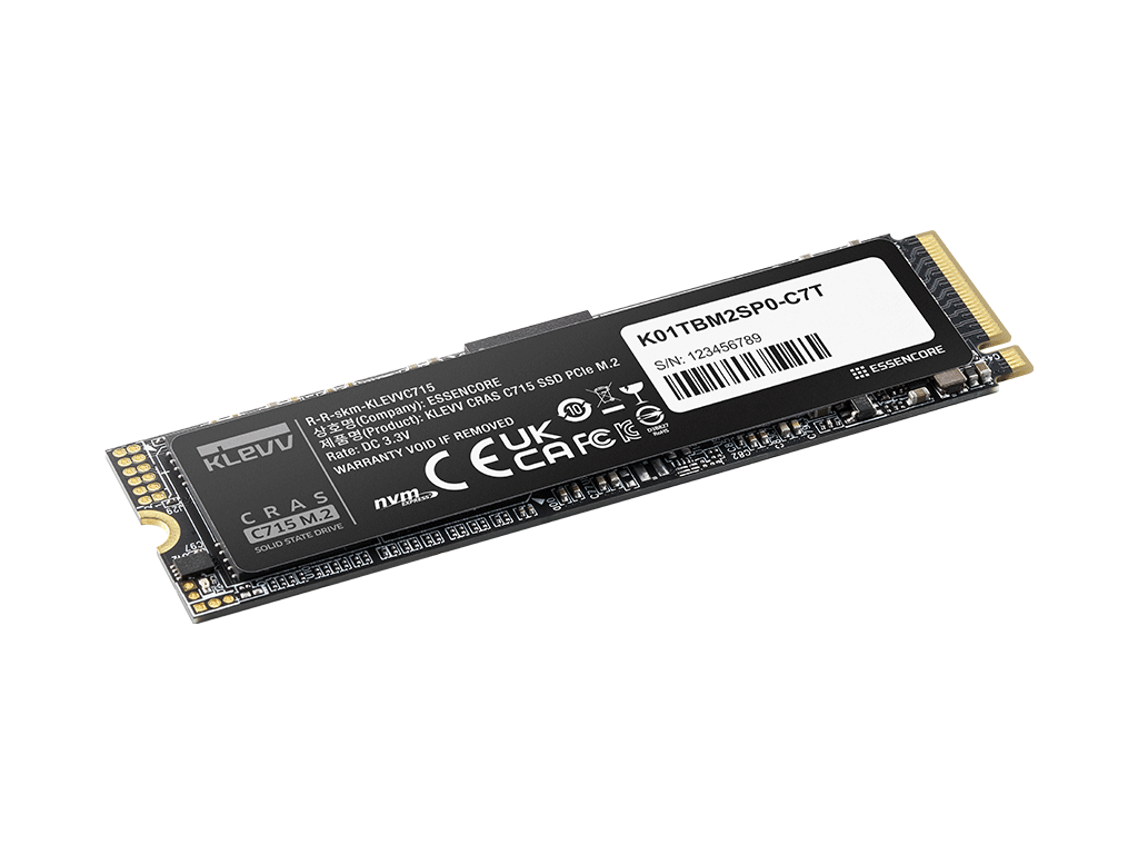 SSD 256GB M.2 80mm PCI-e 3.0 x4 NVMe, 3D TLC, Klevv Cras C715 (K256GM2SP0-C7T)