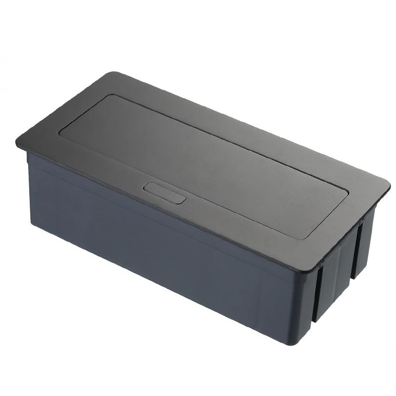 Vgradna vtičnica SOFT GTV | gumb za pult, mizo | 2x vtičnica | 2x usb ČRNA AE-PBSUC2GS-20N