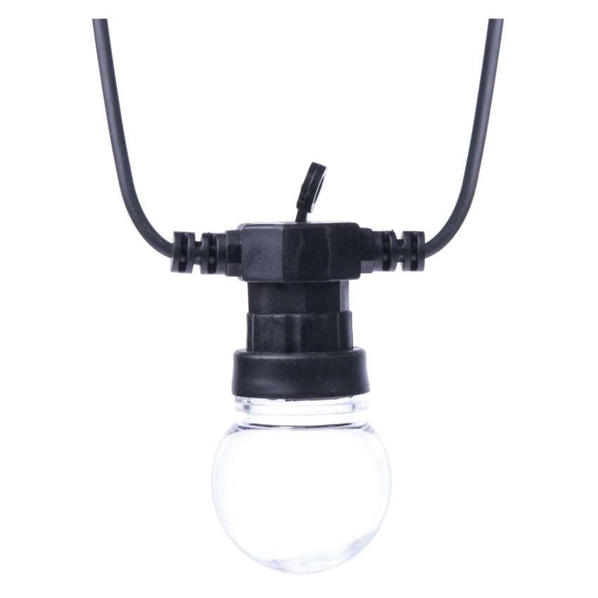 LED svetlobna veriga – 10x party lučke prozorne, 5 m, zunanja in notranja, topla bela