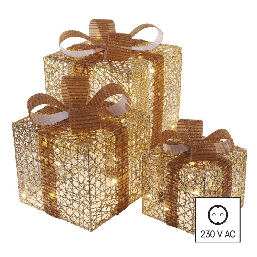 LED darila, 3 velikosti, notranja, topla bela
