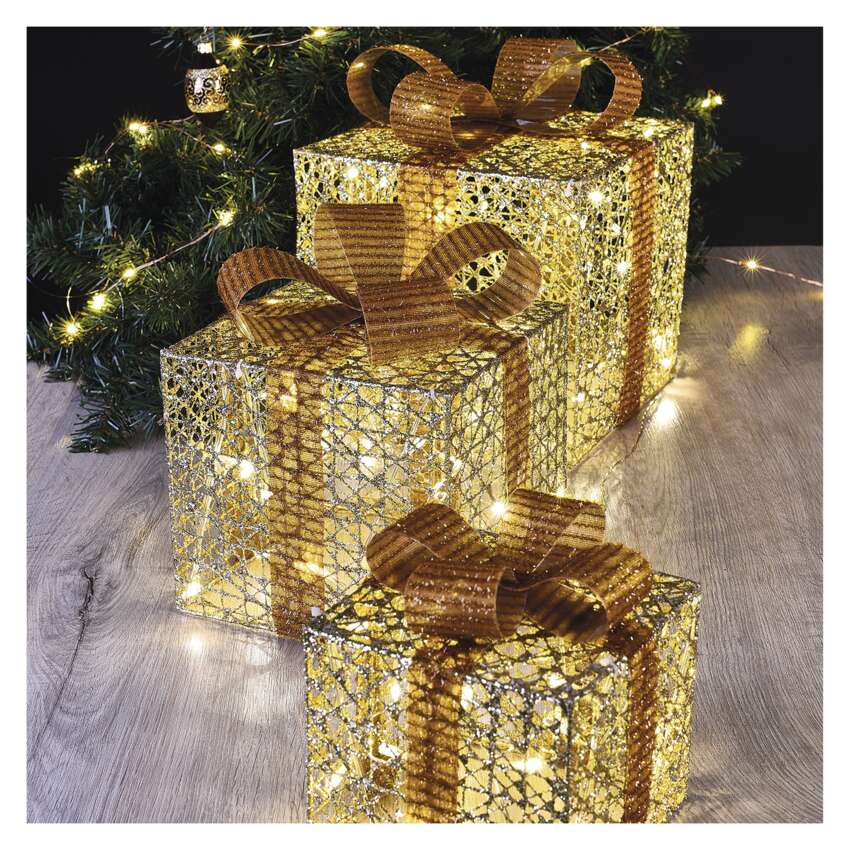 LED darila, 3 velikosti, notranja, topla bela