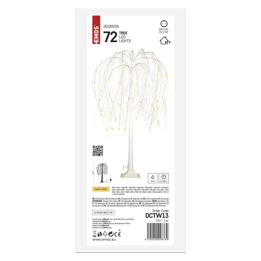 LED svetleča jelka, 120 cm, 3x AA, zunanja in notranja, topla bela