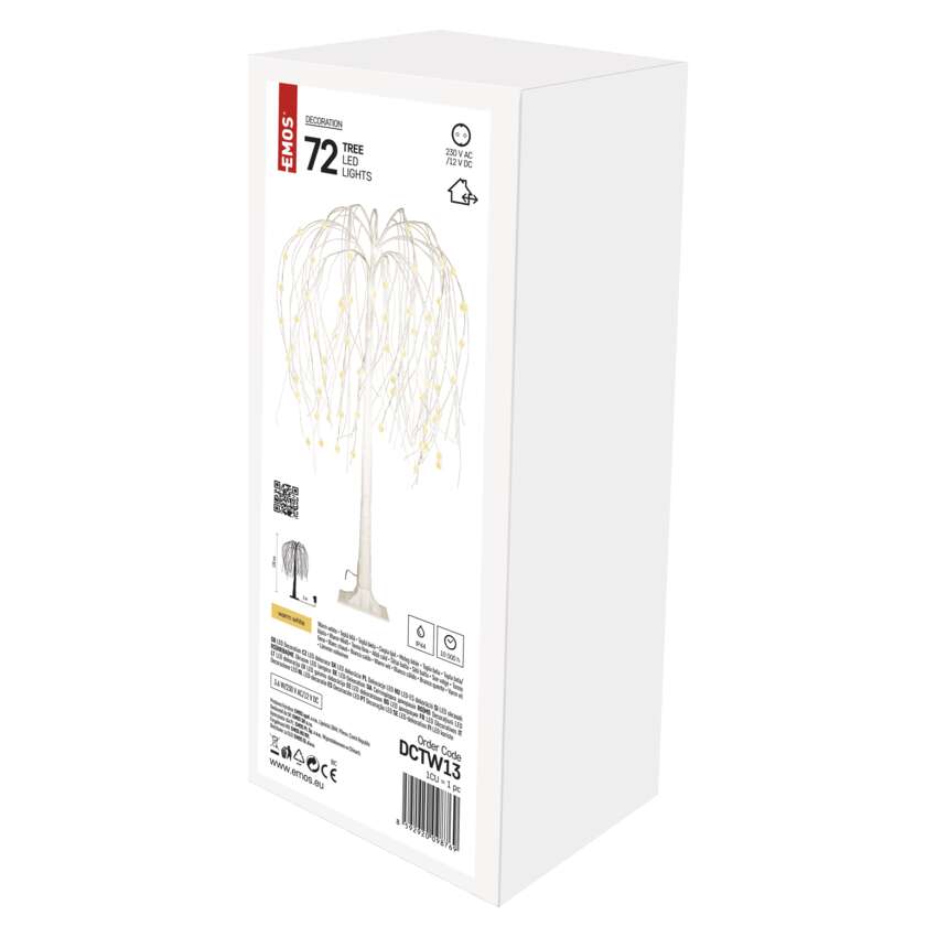 LED svetleča jelka, 120 cm, 3x AA, zunanja in notranja, topla bela