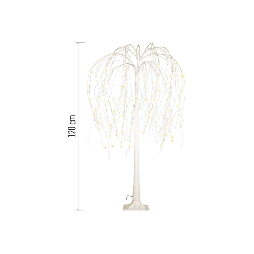 LED svetleča jelka, 120 cm, 3x AA, zunanja in notranja, topla bela