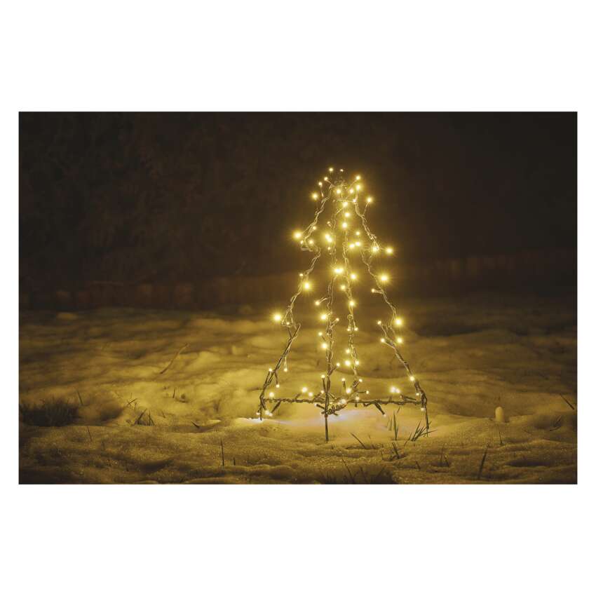 LED božična jelka kovinska, 50 cm, zunanja in notranja, topla bela